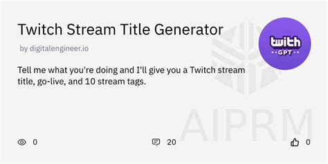 Twitch Stream Title Generator .